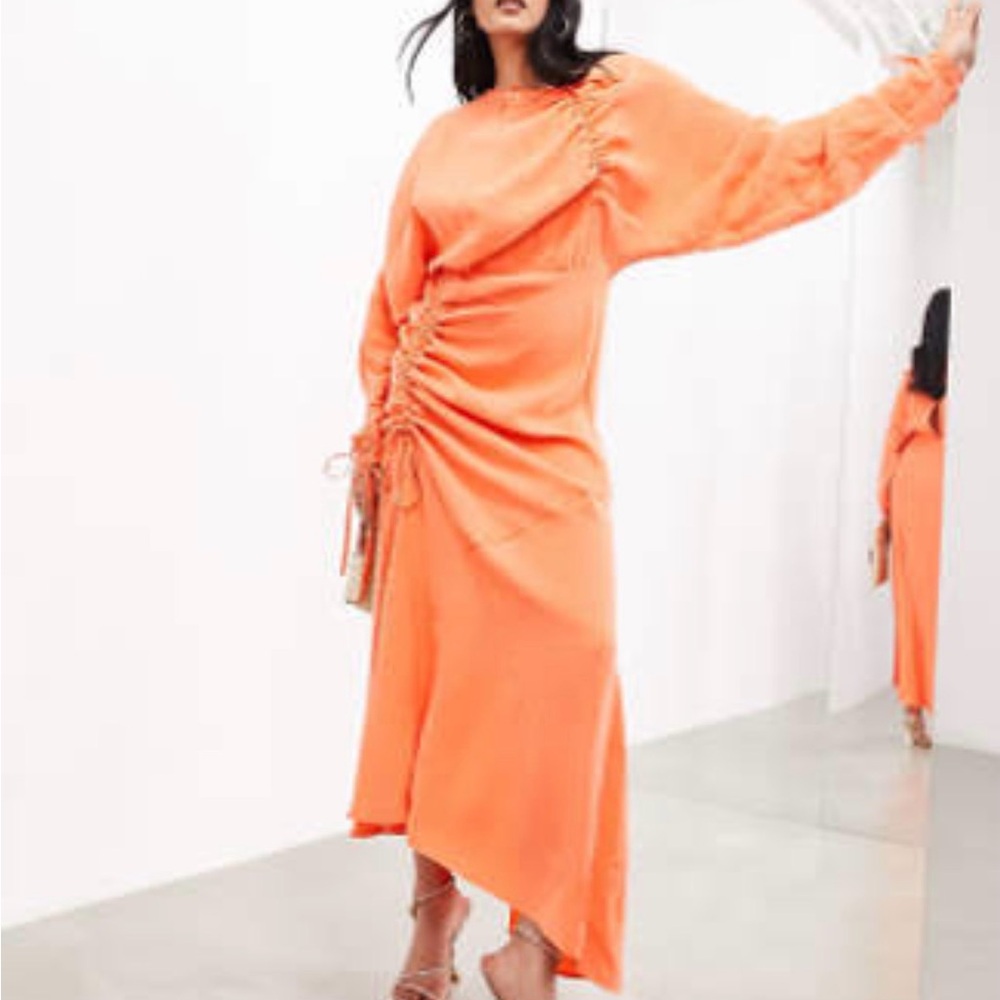 ASOS Curve Asymmetrical Orange Dress